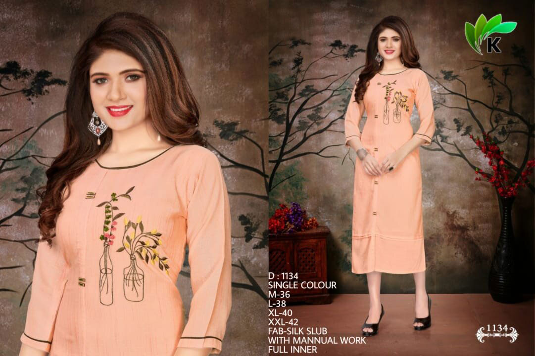 Cotton Silk Handwork Single Design 3 Size Kurti Cotton Silk Handwork Single Design 3 Size Kurti